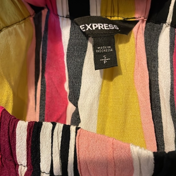 Express Striped Off The Shoulder Flutter Sleeve Romper - Picture 4 of 4